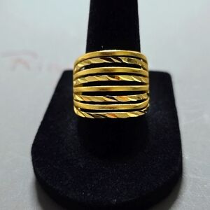 Stainless steel gold plated ring